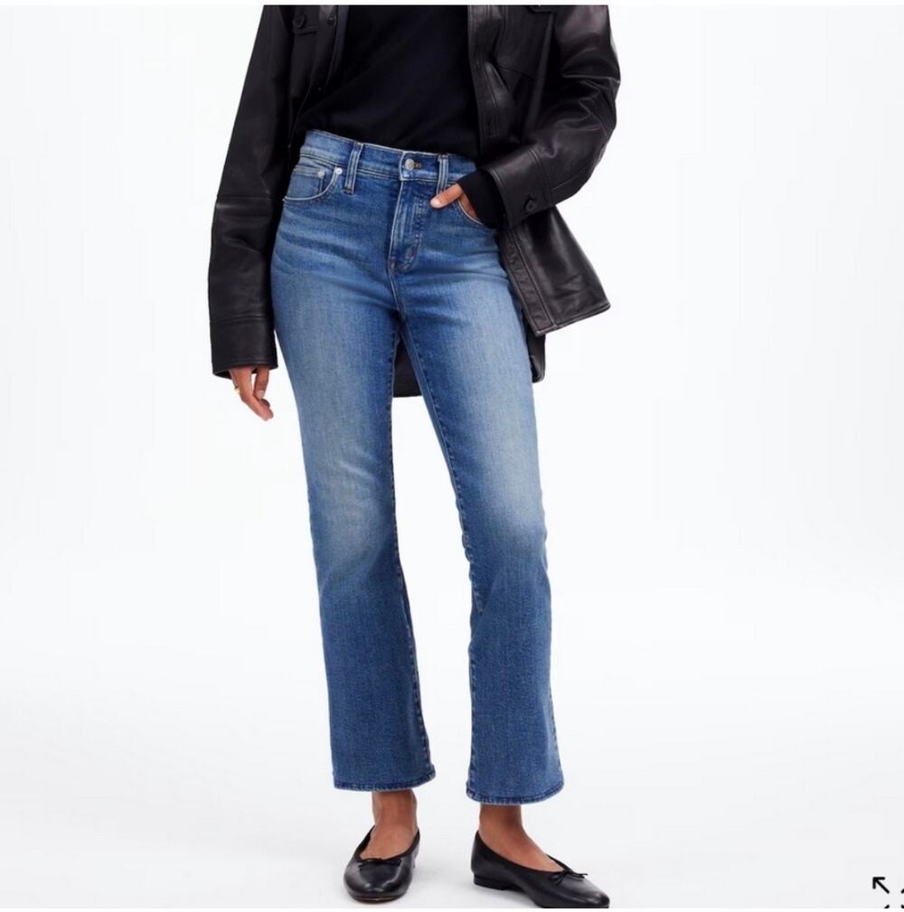Madewell Jeans Womens 30 Tall Blue Kick Out Crop Oneida Wash 5 Pocket Denim